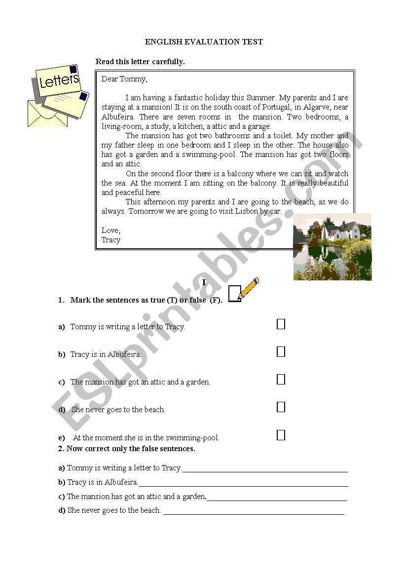 reading comprehension worksheet