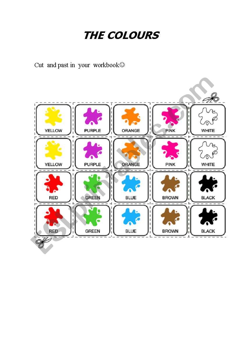 the colours worksheet