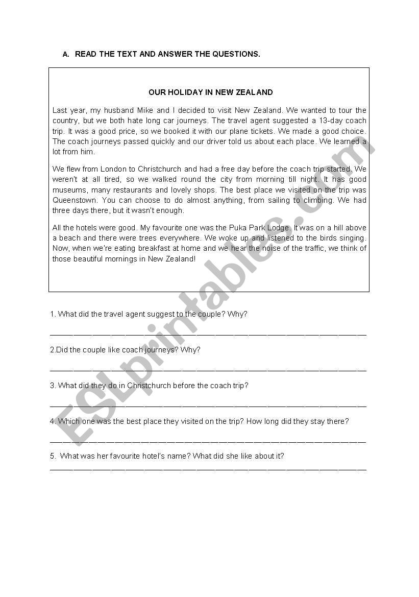 Reading Comprehension Check worksheet