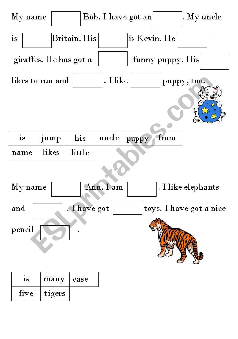 Gaps worksheet