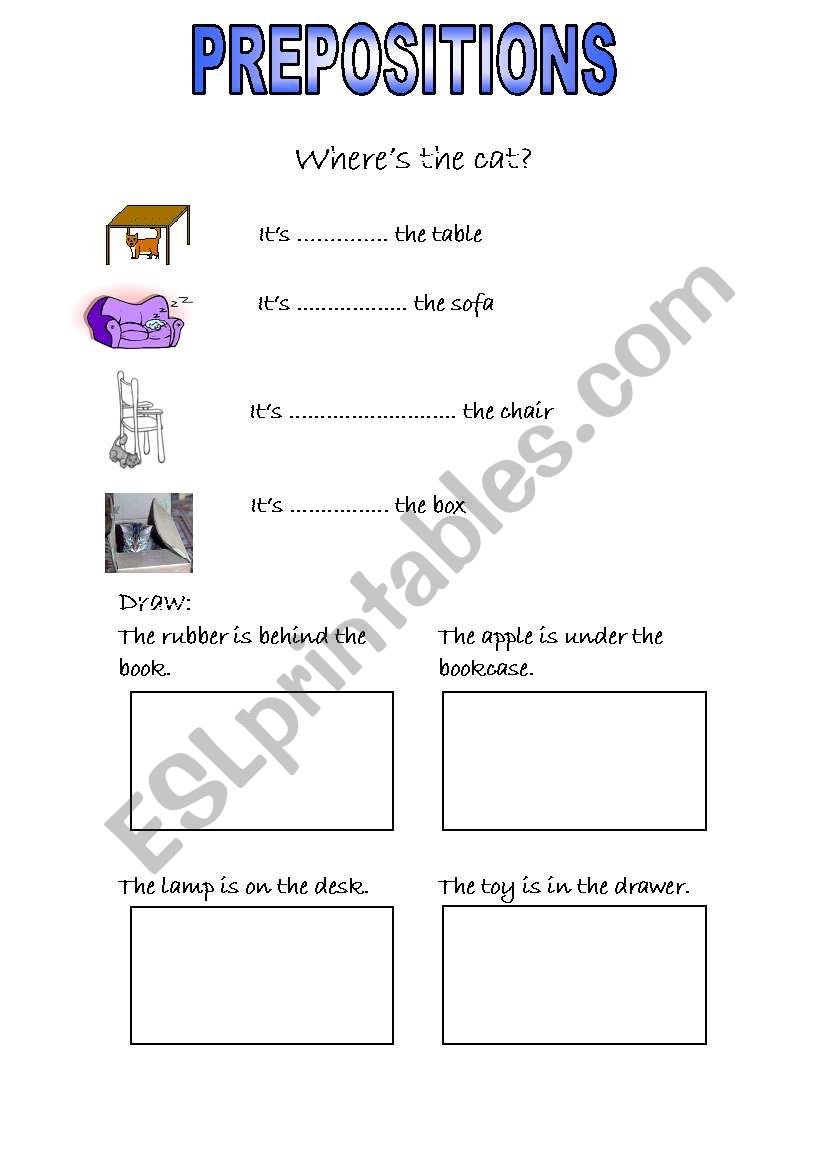 Prepositions worksheet