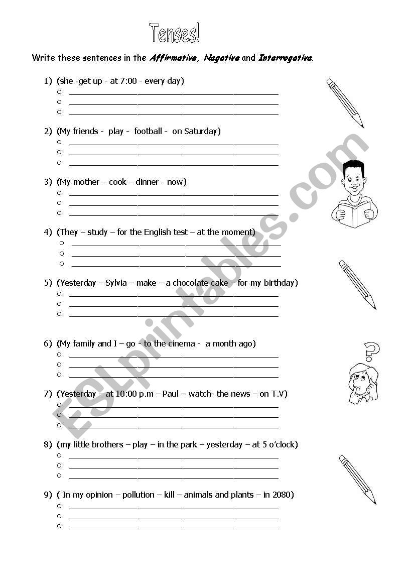 Oh no, TENSES!! worksheet