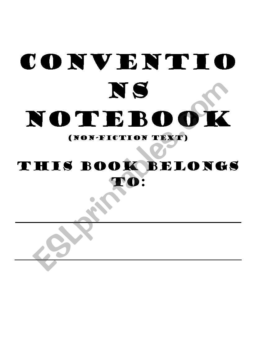 Conventions Notebook worksheet