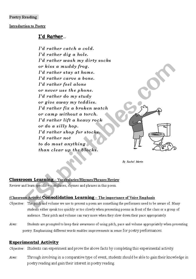 Poetry Ready/ Lesson Plan+ Lesson Content & Class Activity (with Tutor Notes)