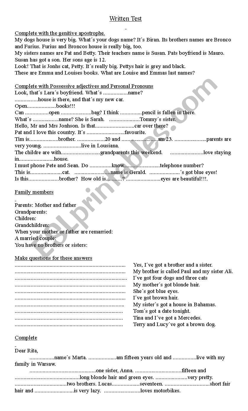 Test worksheet