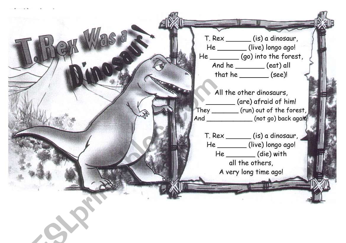 Past Simple Dinosaur worksheet