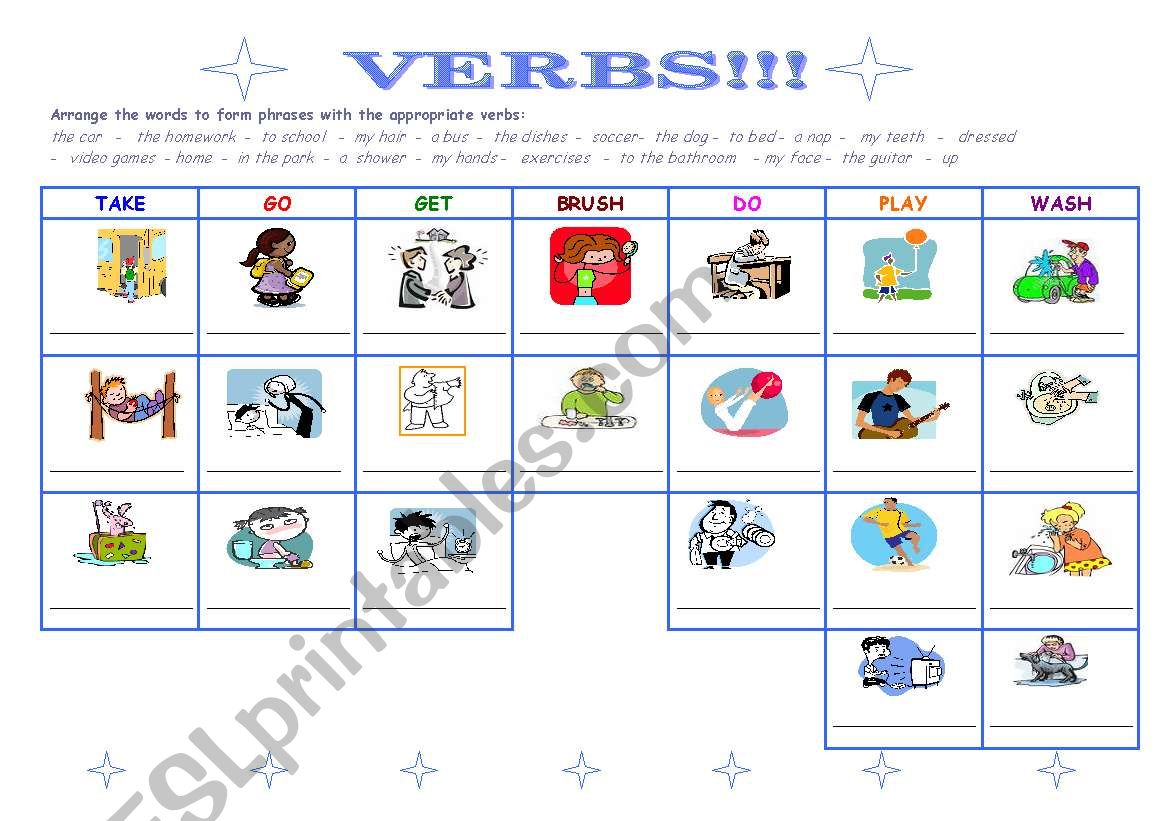Verbs!  worksheet