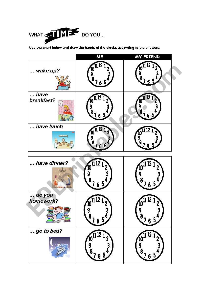 Telling the time worksheet