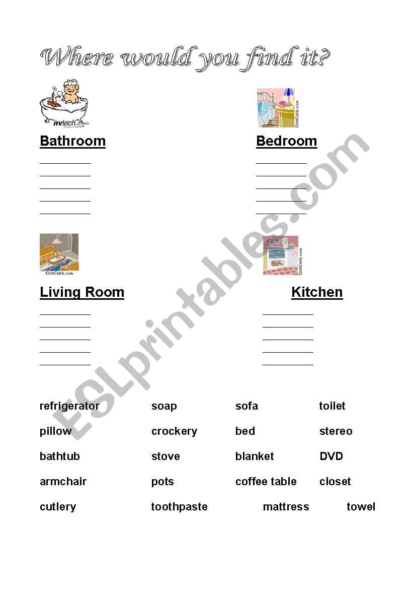 Where would you find it> worksheet