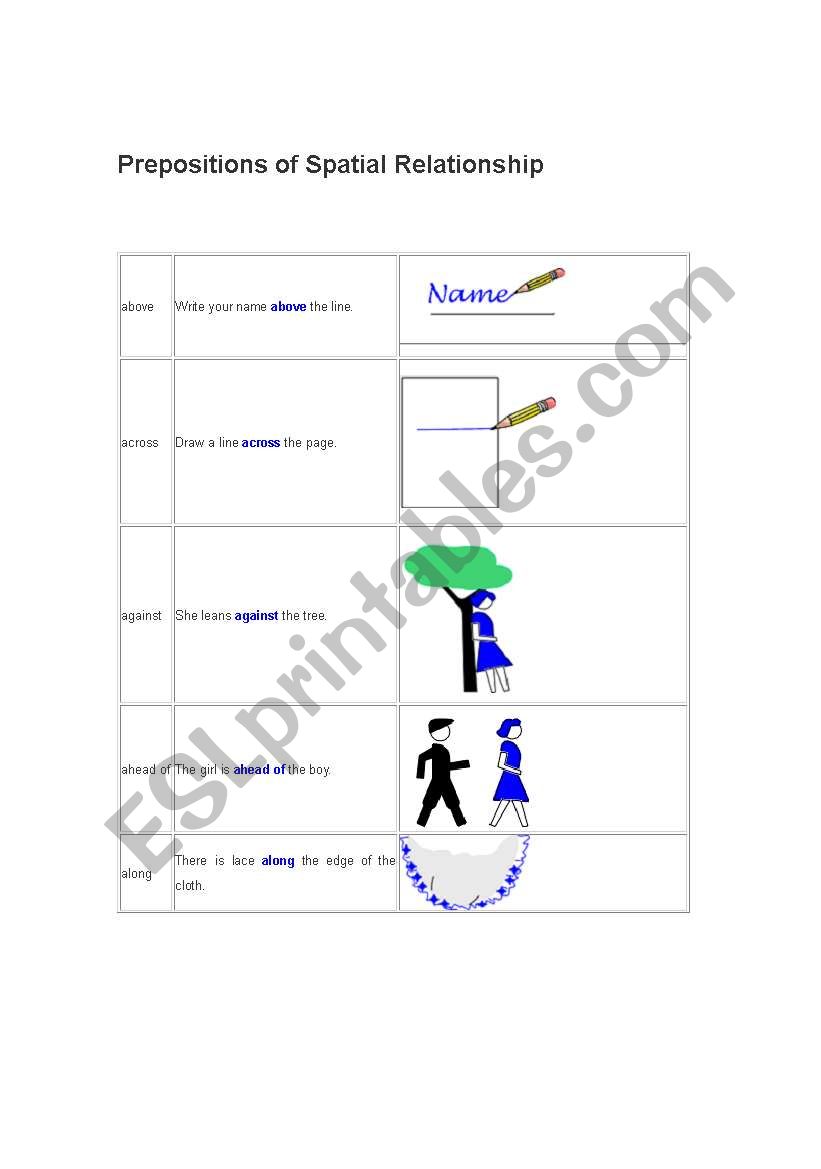 prepositions  worksheet