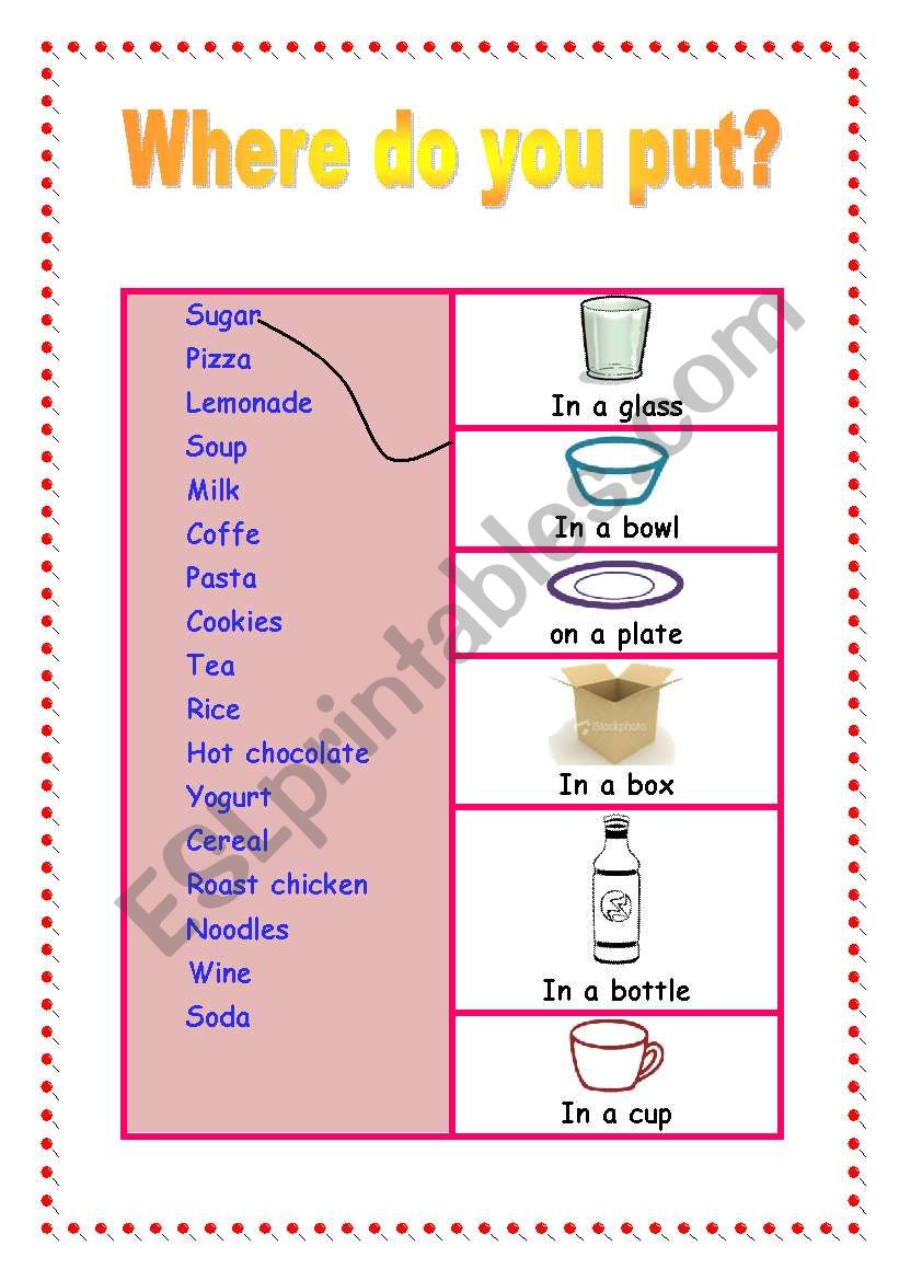 Food worksheet