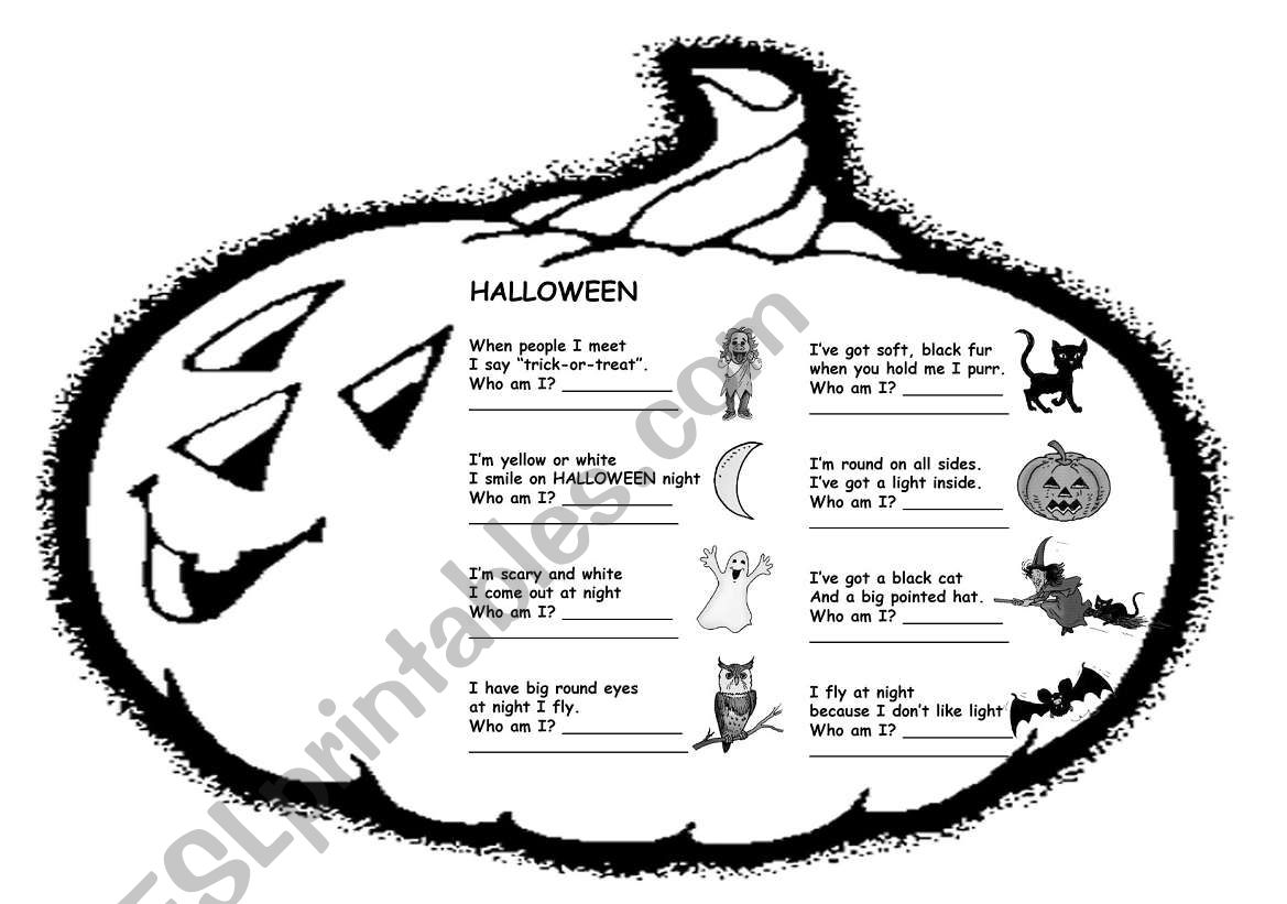 Halloween Riddles worksheet