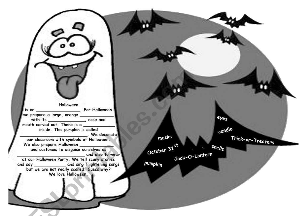 About Halloween worksheet