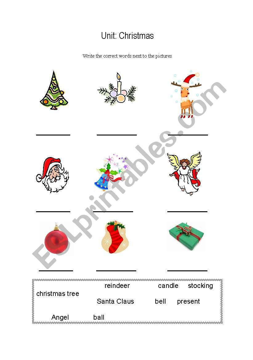 Christmas worksheet