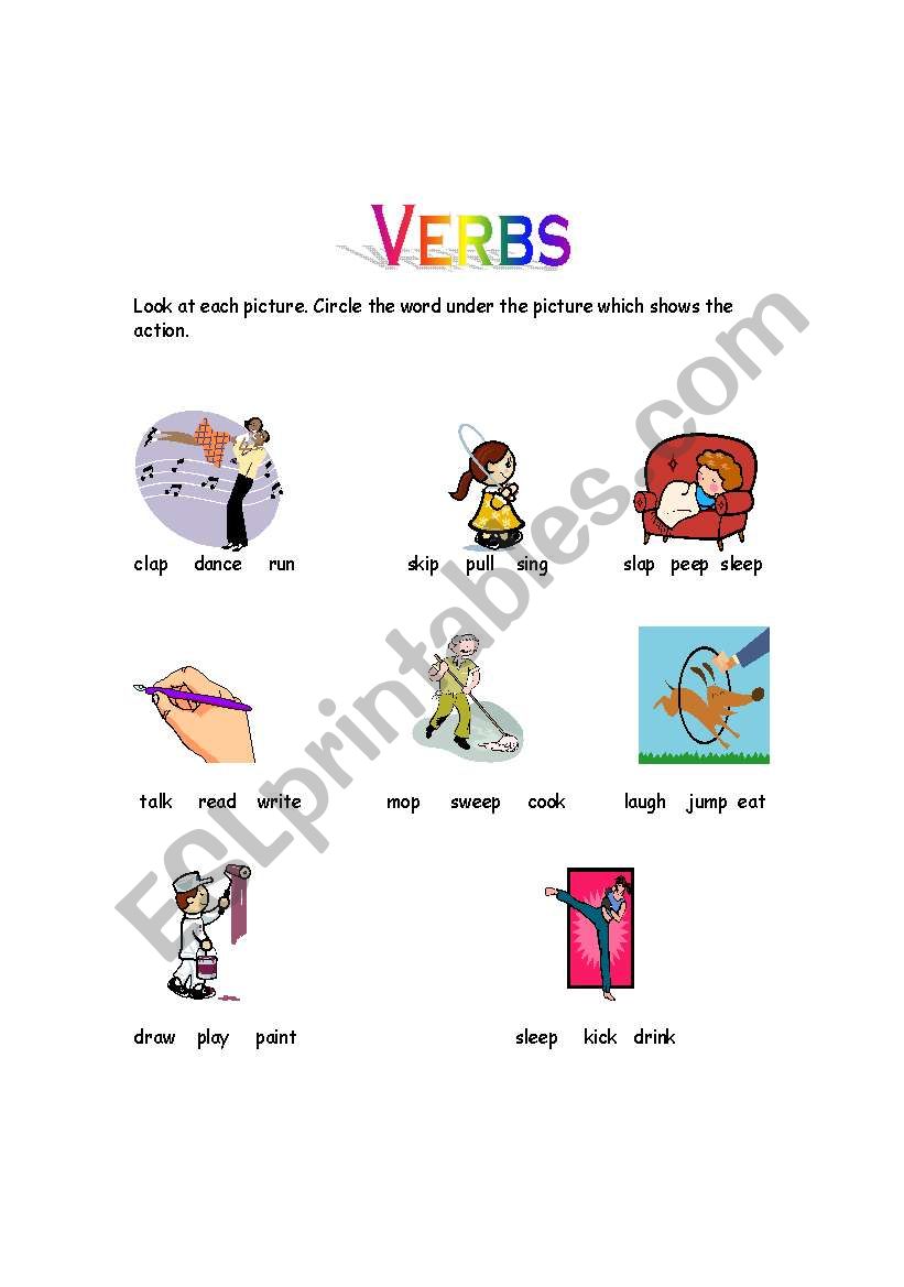 Verbs worksheet