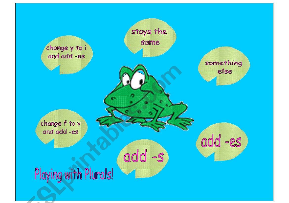 Plurals Pond Game - A game to practice changing singulars to plurals