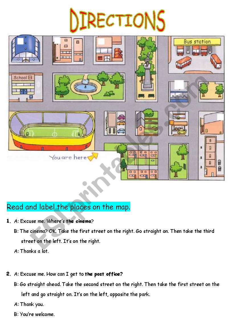 DIRECTIONS worksheet