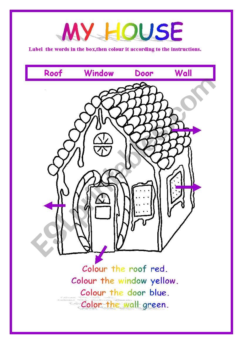 MY HOUSE worksheet