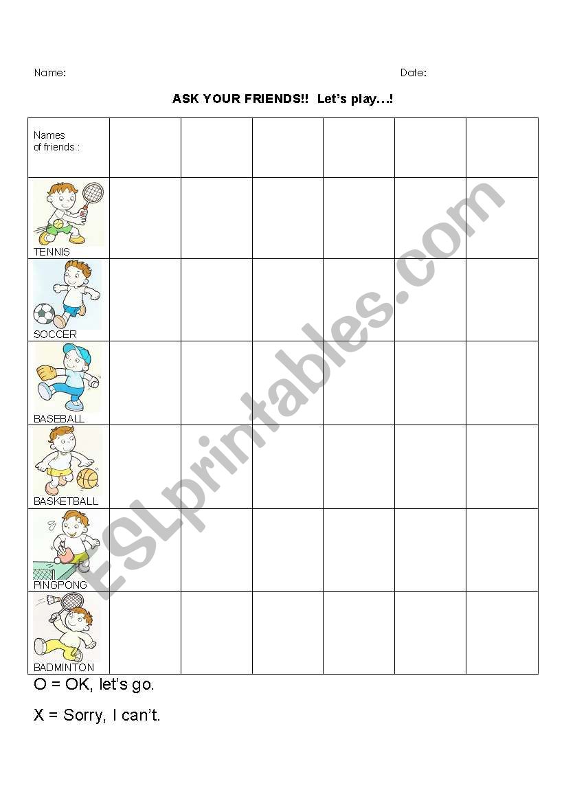 Lets play... worksheet