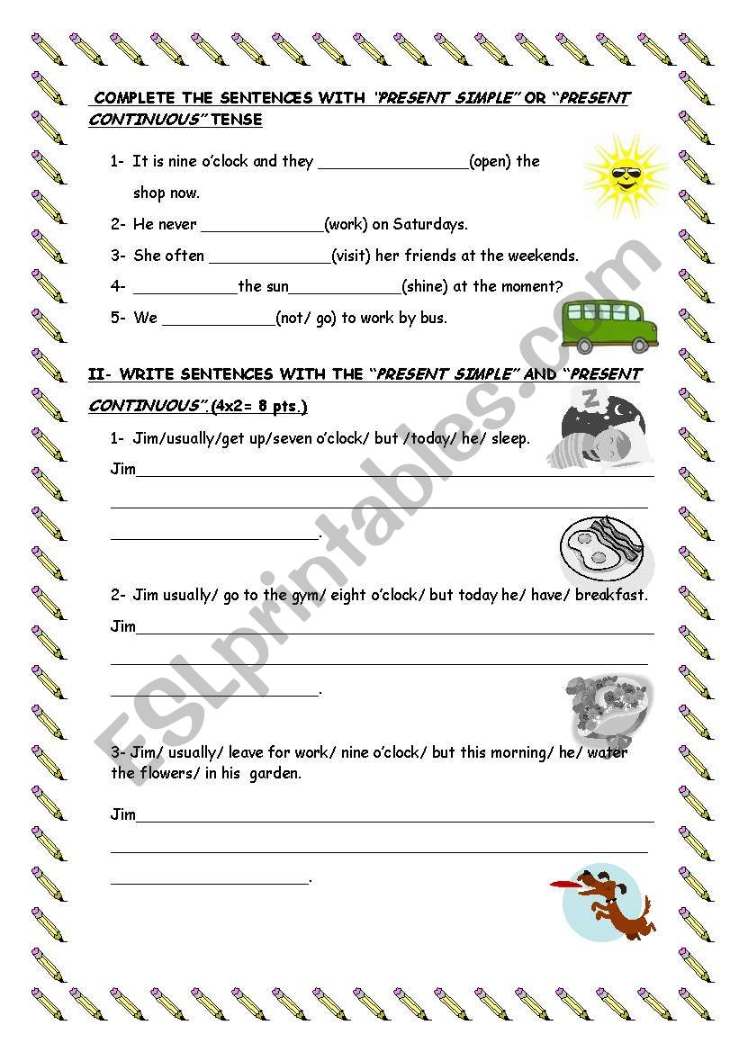 Reading worksheet