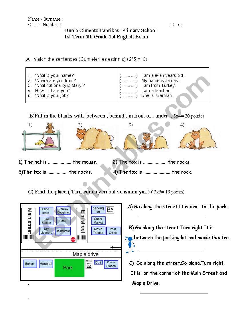 2 paged test for little learners :)))