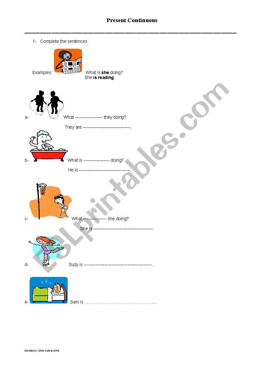 Present Continuous worksheet