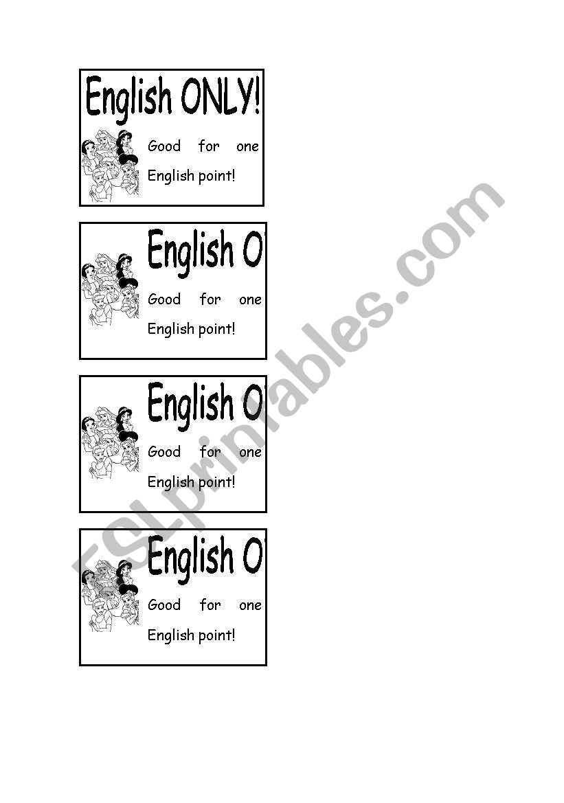 English Only worksheet