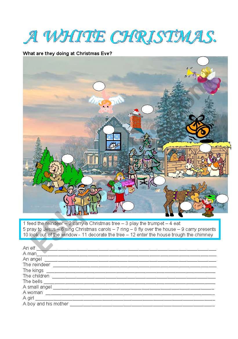 A WHITE CHRISTMAS worksheet