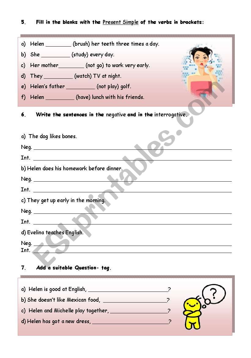HELENS DAY - PAGES 3 AND 4 worksheet