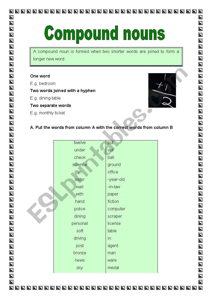 compound nouns 2 08 11 08 esl worksheet by manuelanunes3