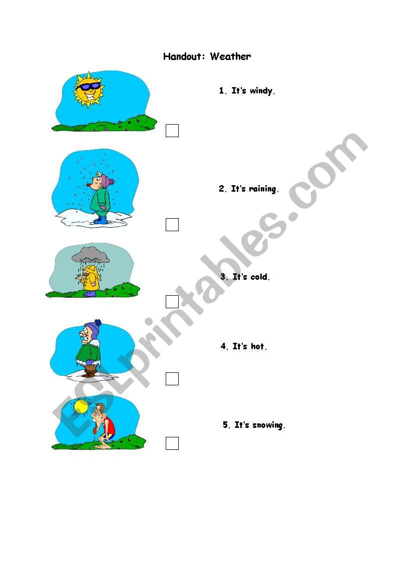 Weather conditions worksheet