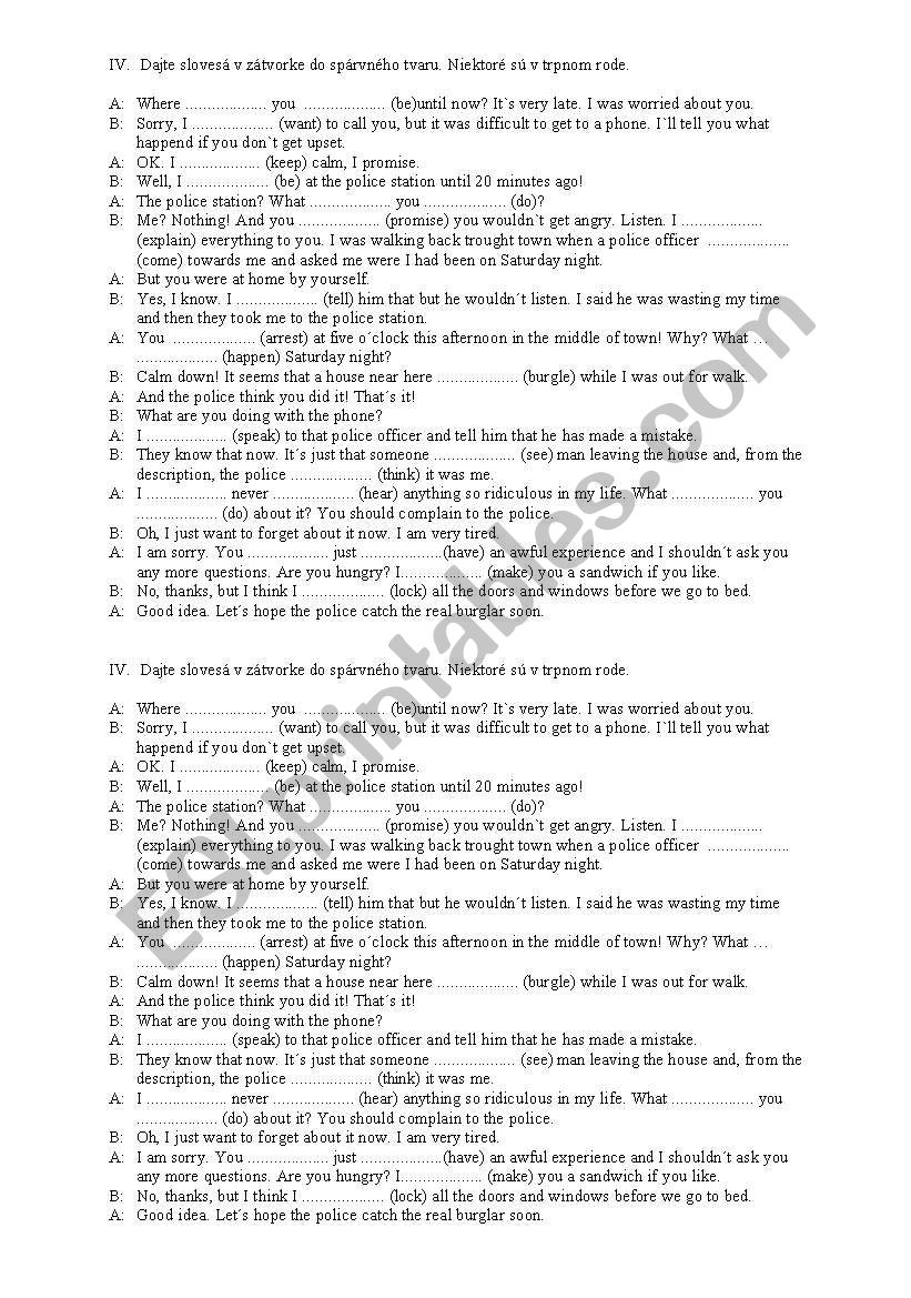 Passive intermediate worksheet