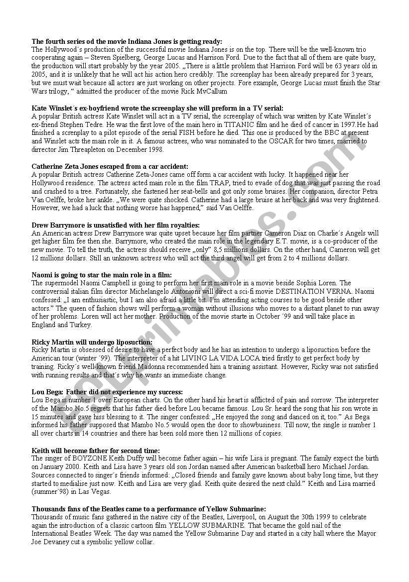 Text - Break worksheet