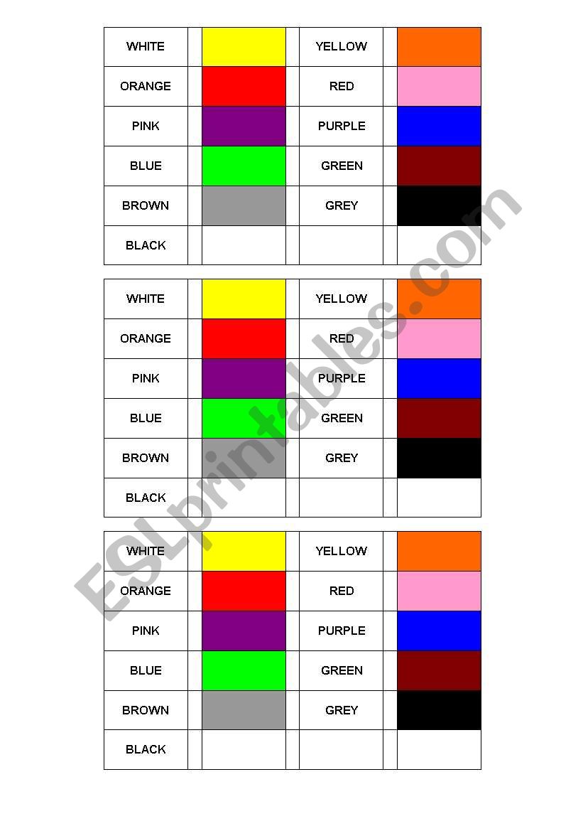 DOMINO COLOURS worksheet