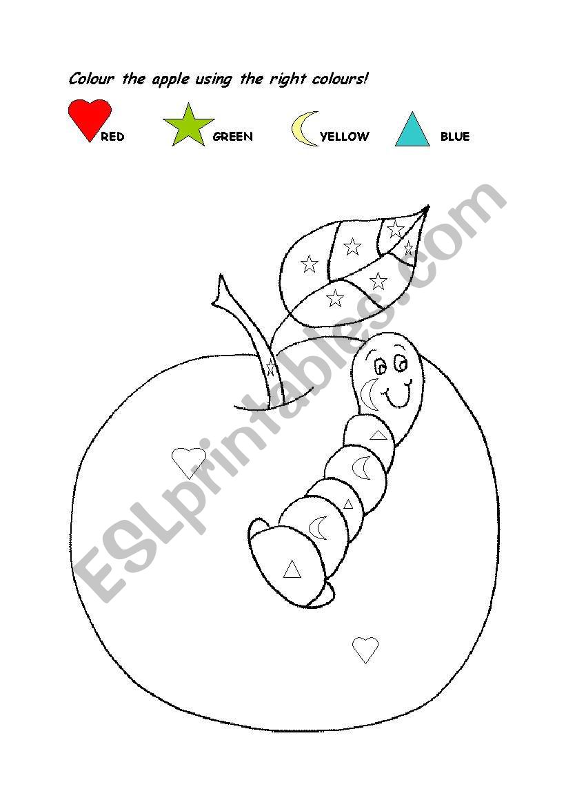 Colour the apples worksheet