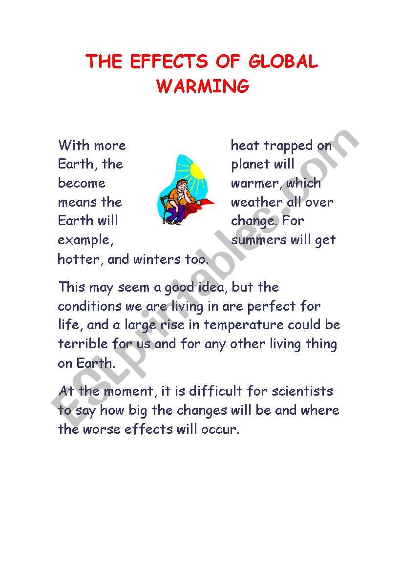 the effects of global warming worksheet