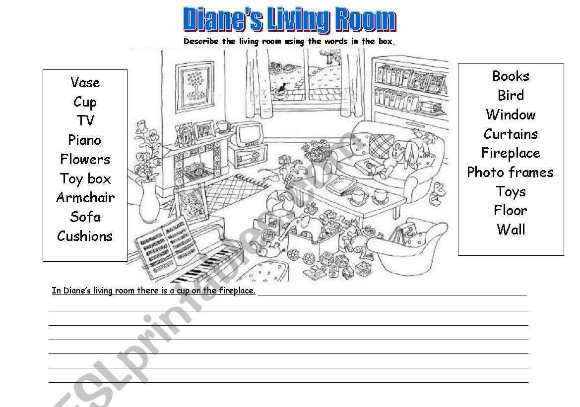 Room Description, Prepositions, There is+There are.