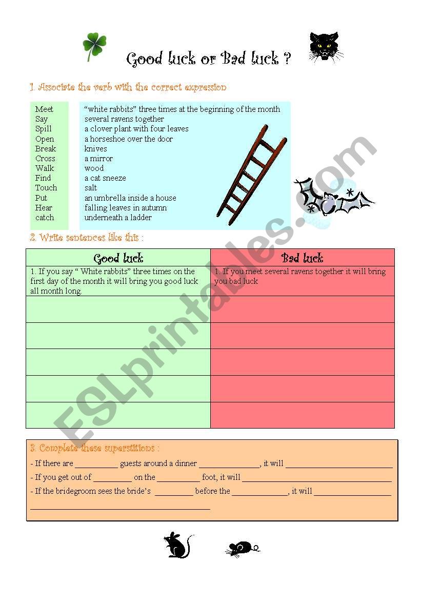 First Conditional SUPERSTITIONS