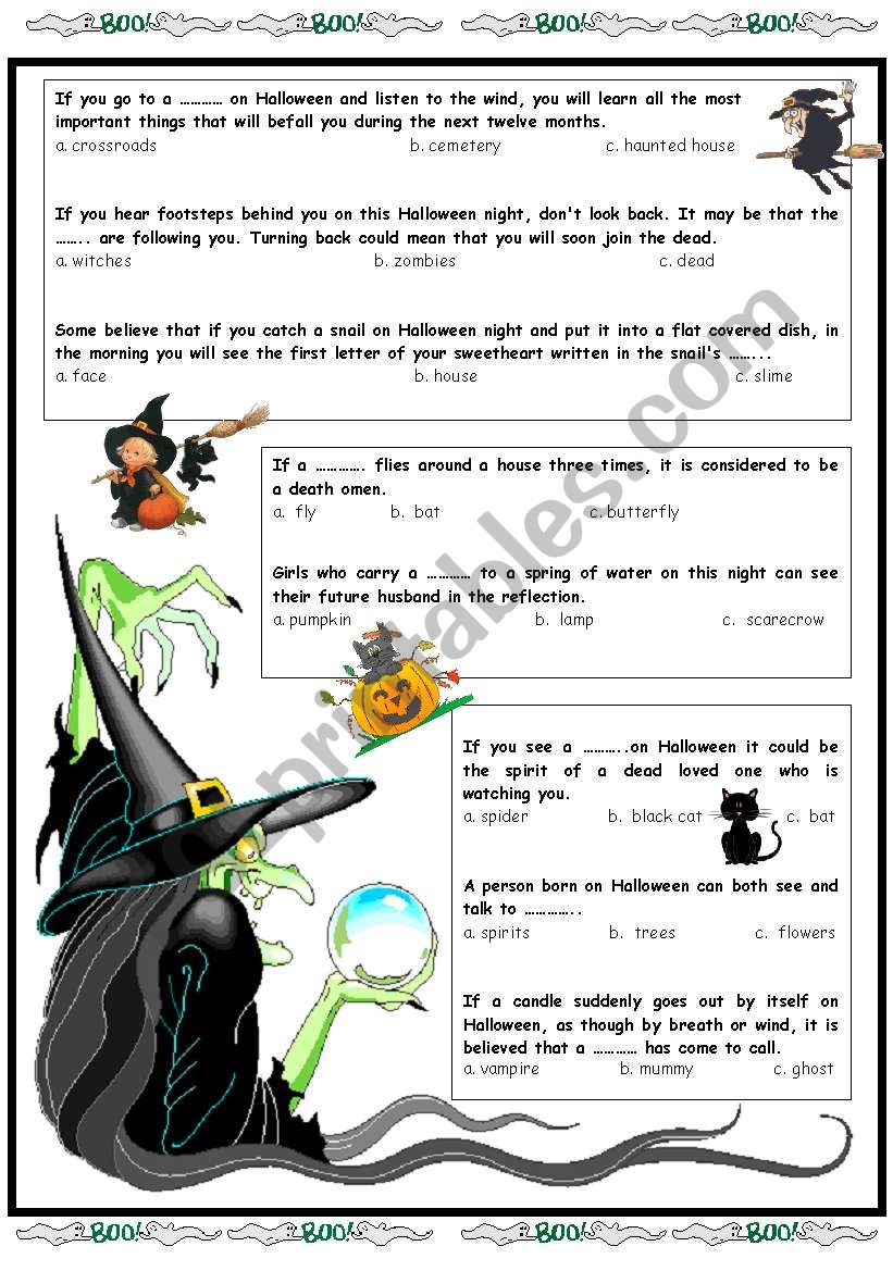 Superstitions part 2 worksheet