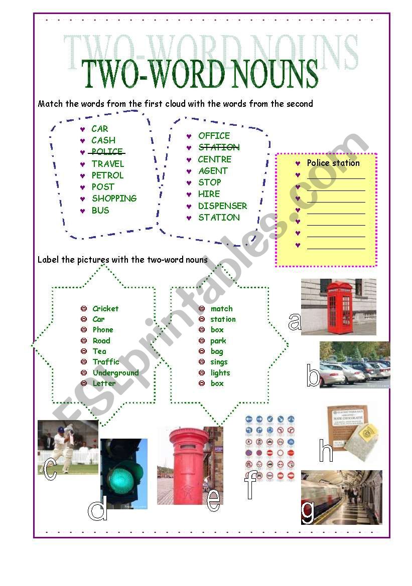 Two-word Nouns worksheet