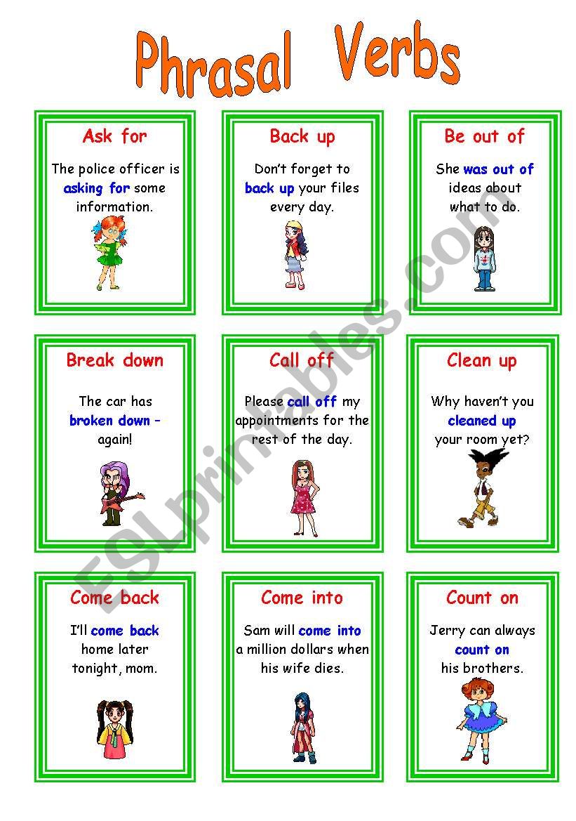 Phrasal Verbs - (1-5) worksheet