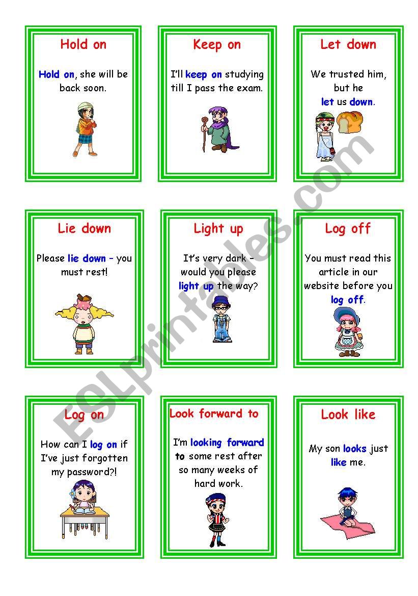 Phrasal Verbs - (3-5) worksheet