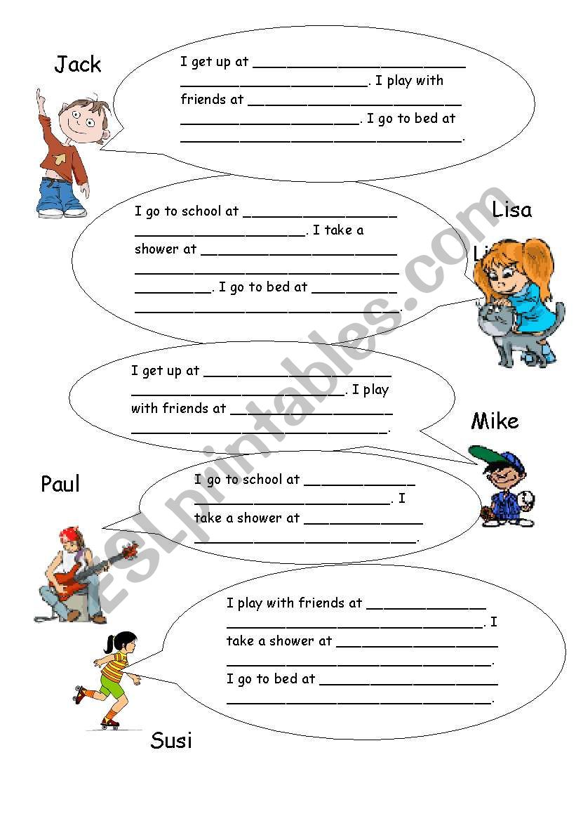 My Day - When do you ... ? worksheet