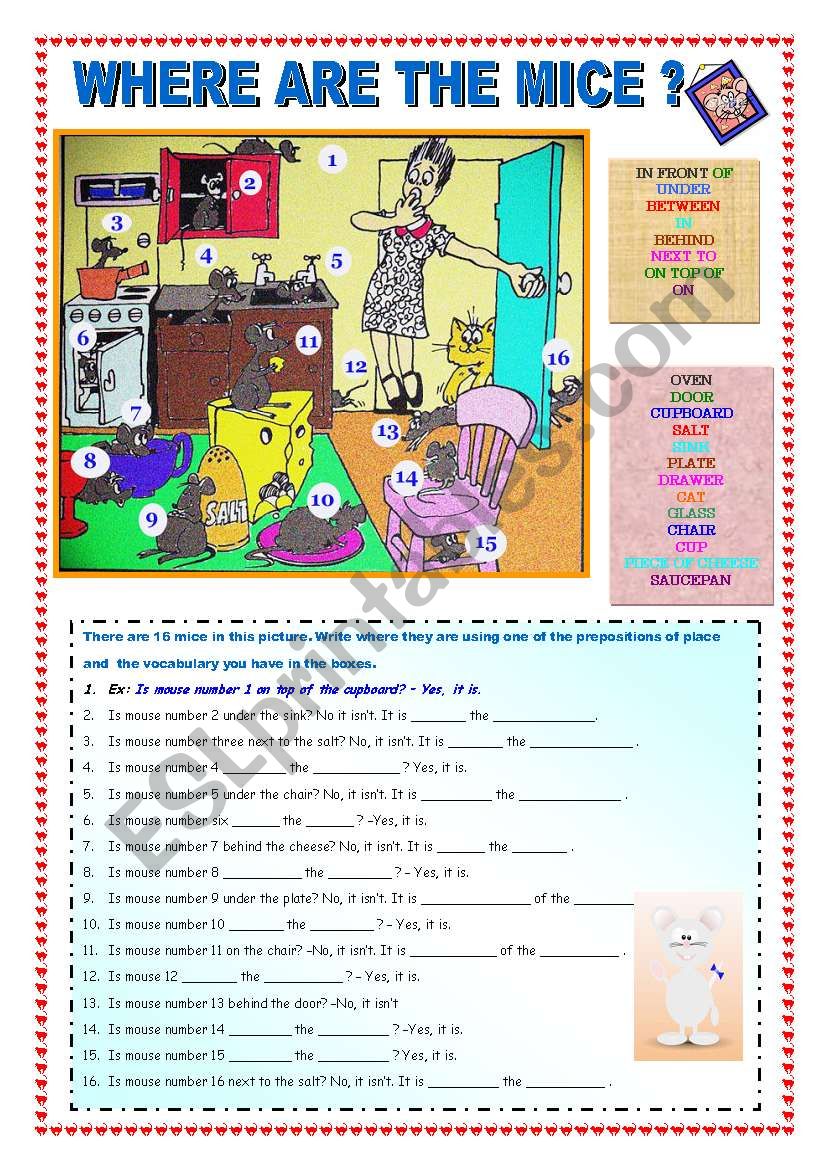 Where are the mice? worksheet