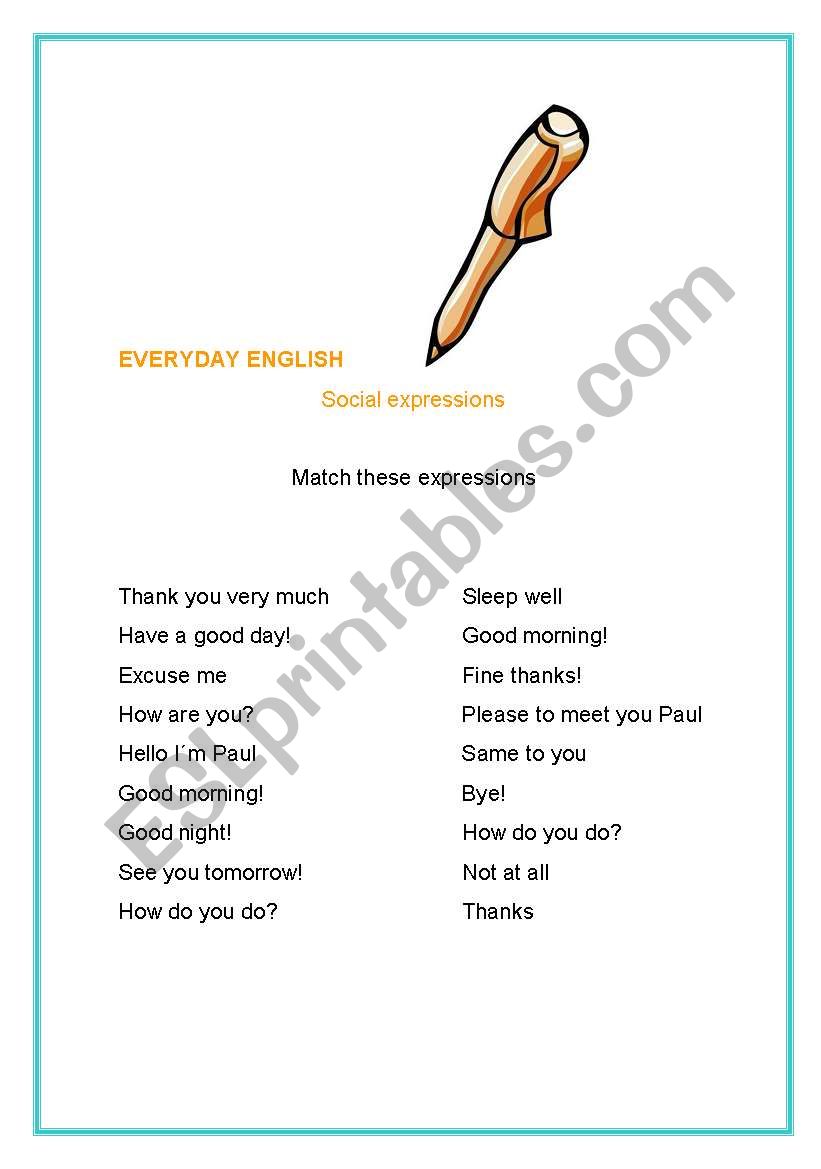 Match the expressions worksheet