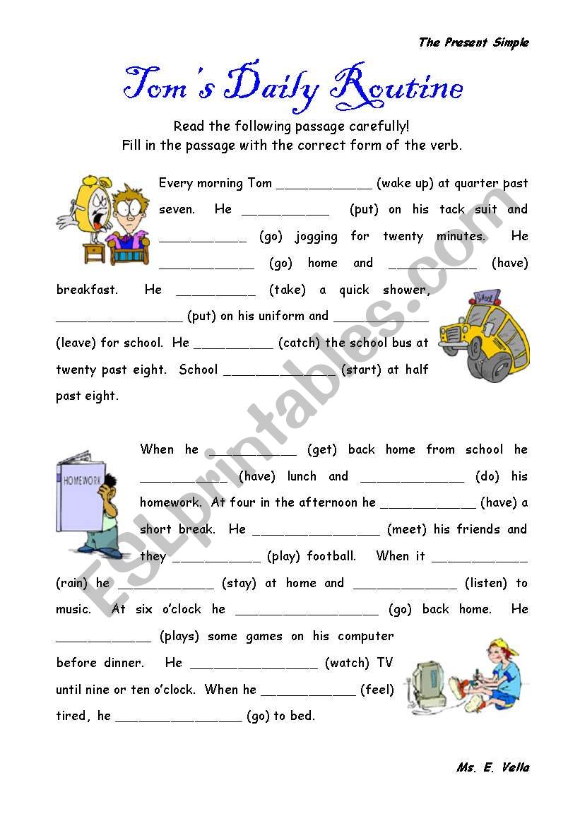 daily-routines-the-present-simple-esl-worksheet-by-edithv