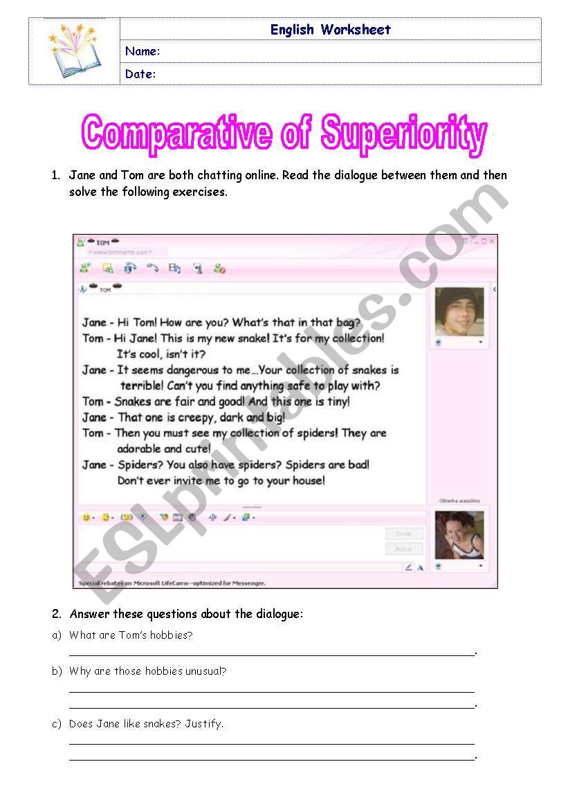 Comparative of Superiority worksheet