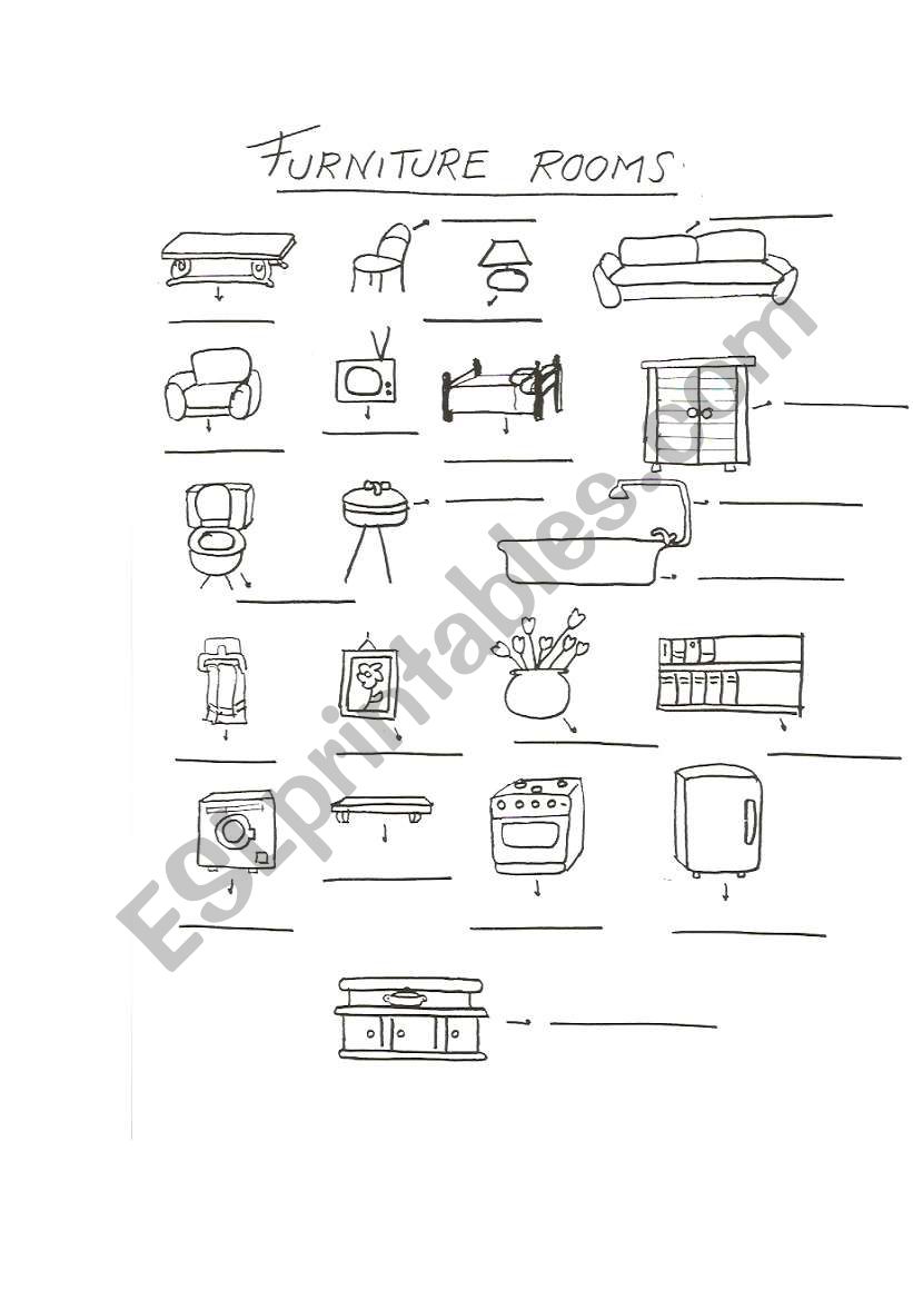 FURNITURE ROOMS worksheet