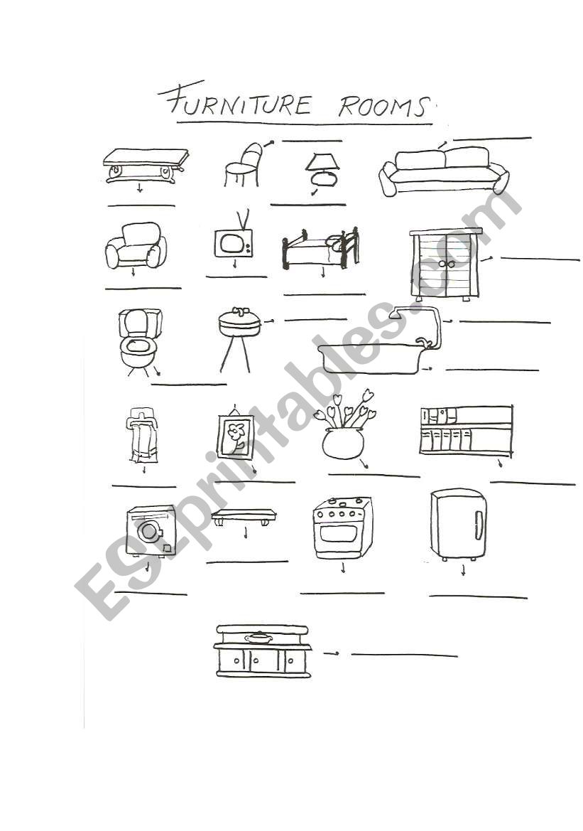 FURNITURE ROOMS worksheet