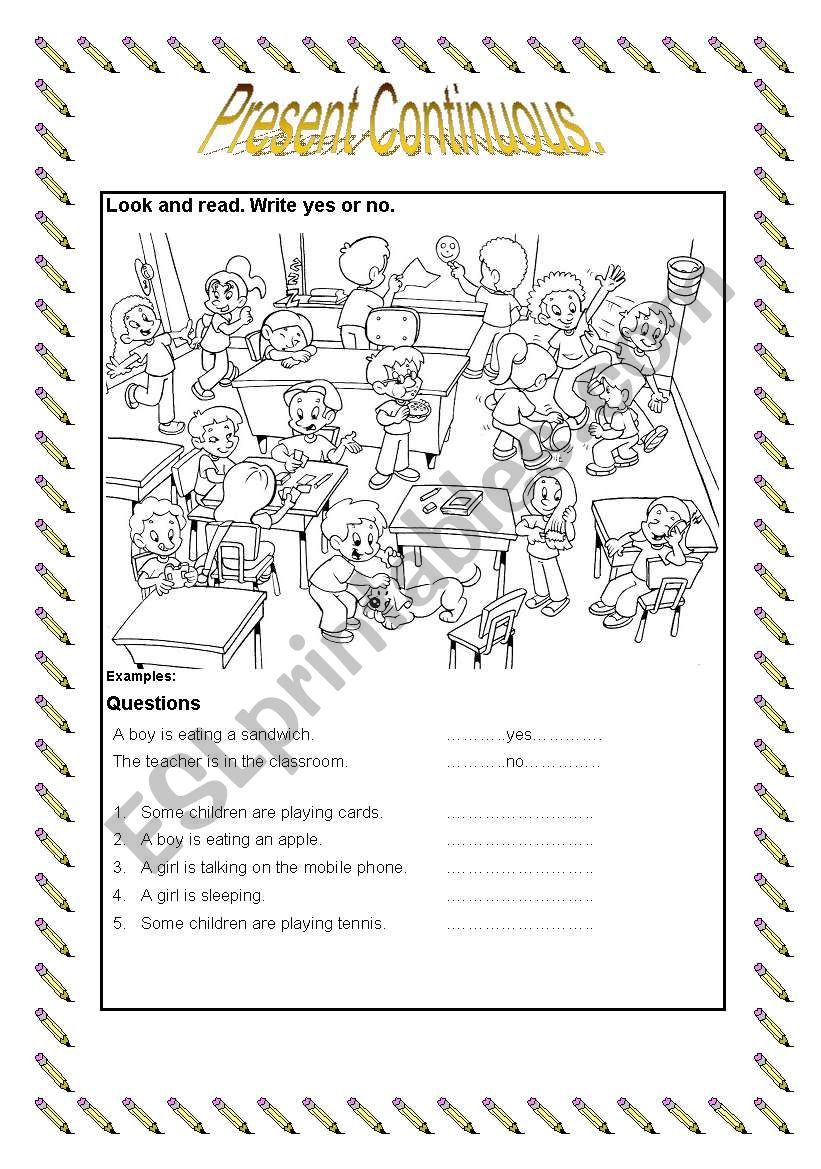 Present Continuous worksheet